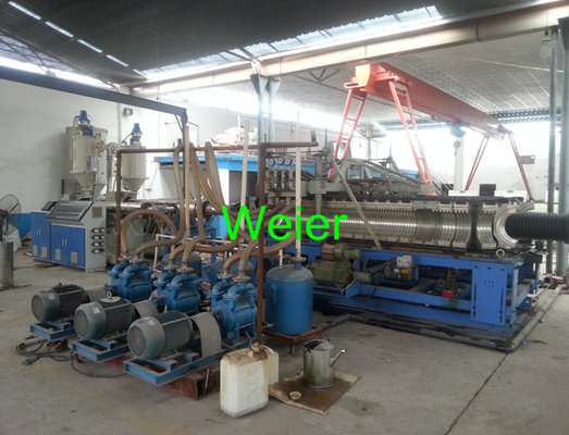 HDPE Double Wall Corrugated Pipe Extrusion Line For Water Drain Tube 50mm - 250mm